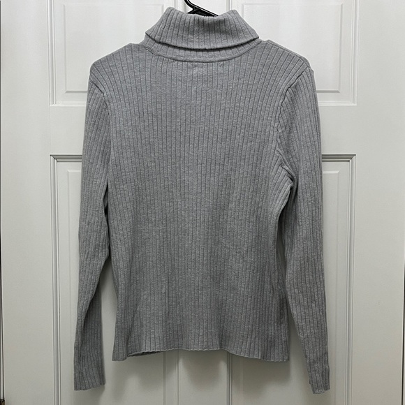 Croft & Barrow Gray Ribbed Cotton Blend Turtle Neck Sweater - Size XL - Picture 10 of 13
